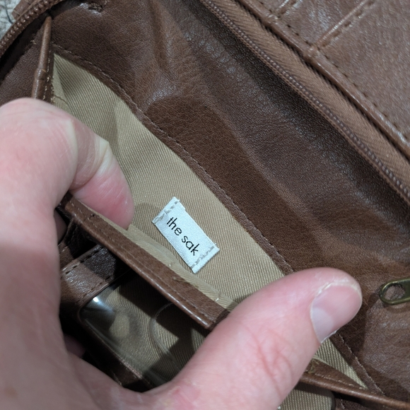 The Sak Brown Leather Crossbody Wallet Embossed Design - Picture 11 of 16